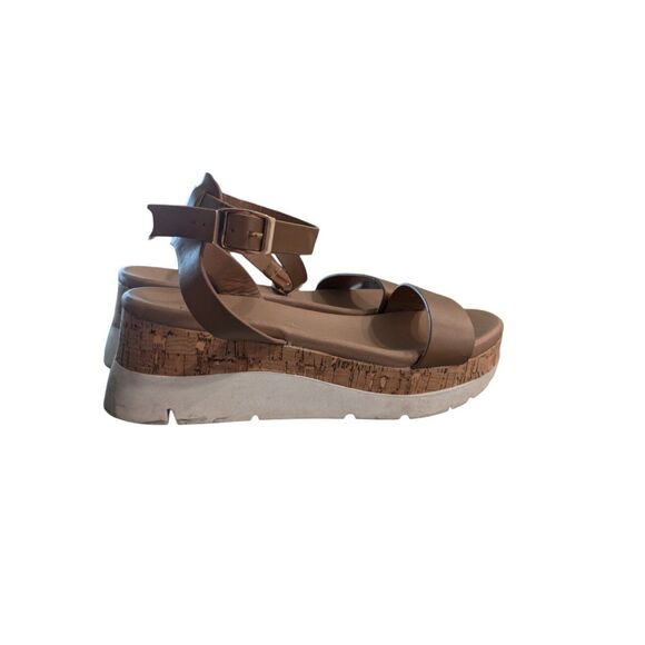 Forever 21 Womens Sandals Ankle Strap Shoes Brown Open Toe Size 7 - Picture 1 of 4